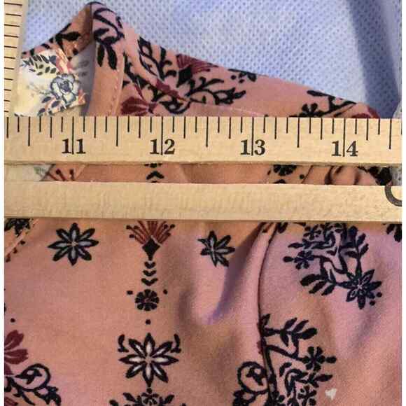 Pink Rose Tunic Trapeze Dress Small Women Dark Pink Floral Bell Sleeves Y2KStyle - Picture 11 of 13